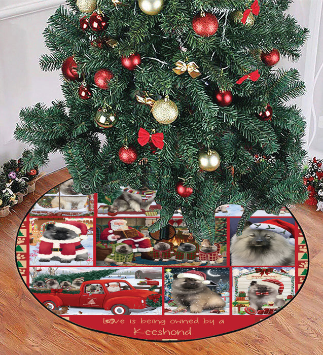 Love is Being Owned Christmas Keeshond Dogs Tree Skirt