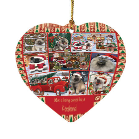 Love is Being Owned Christmas Keeshond Dogs Heart Christmas Ornament HPOR57861