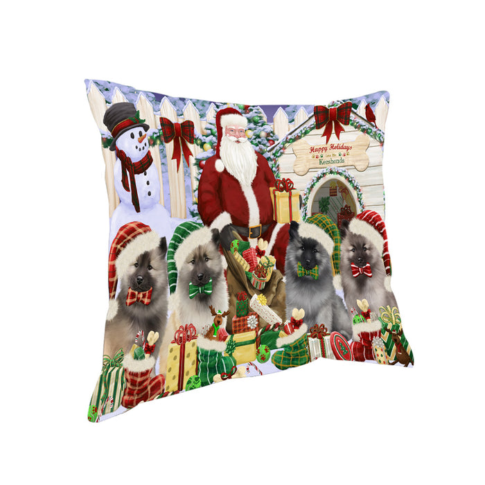 Christmas Dog House Keeshonds Dog Pillow PIL66580