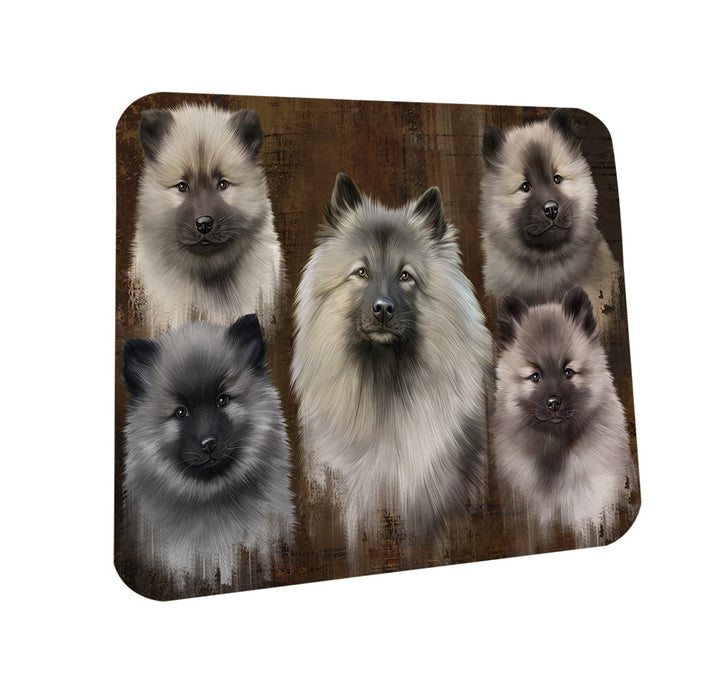 Rustic 5 Keeshond Dog Coasters Set of 4 CST54096