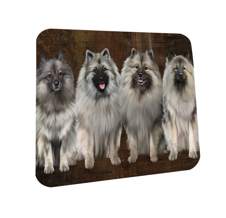 Rustic 4 Keeshonds Dog Coasters Set of 4 CST54321