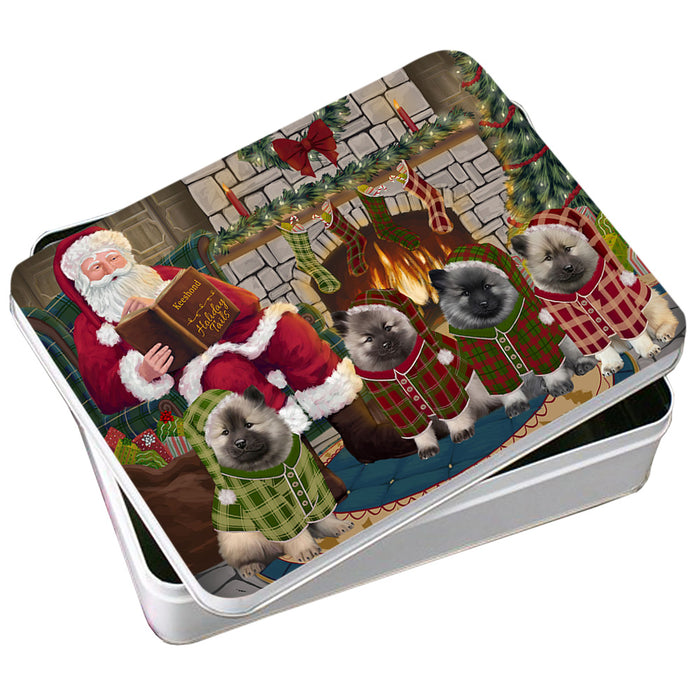 Christmas Cozy Holiday Tails Keeshonds Dog Photo Storage Tin PITN55076