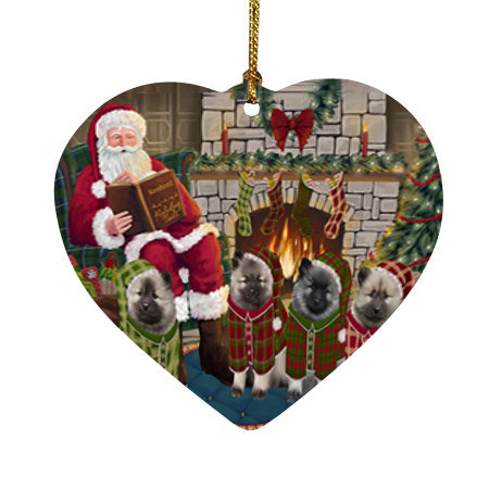 Christmas Cozy Holiday Tails Keeshonds Dog Heart Christmas Ornament HPOR55489