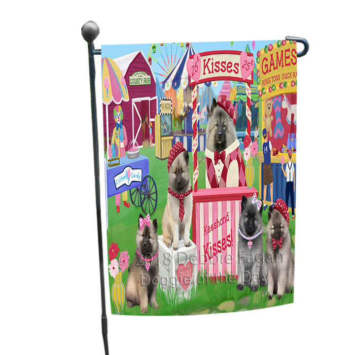 Carnival Kissing Booth Keeshonds Dog Garden Flag GFLG56451