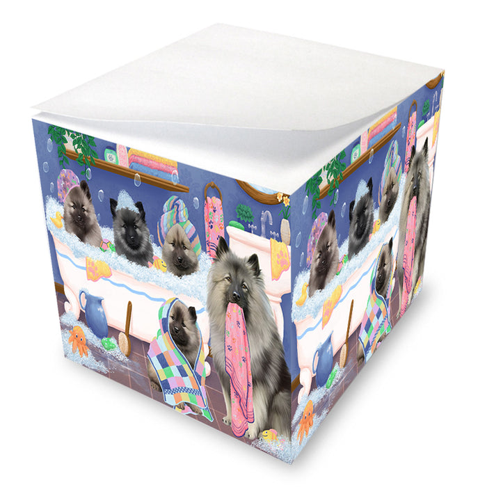 Rub A Dub Dogs In A Tub Keeshonds Dog Note Cube NOC54870