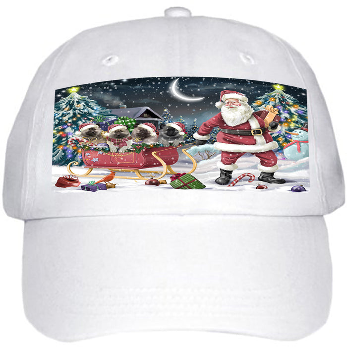 Santa Sled Dogs Christmas Happy Holidays Keeshonds Dog Ball Hat Cap HAT58899