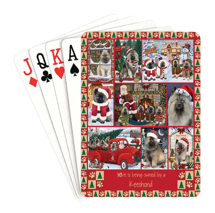 Love is Being Owned Christmas Keeshond Dogs Playing Card Decks