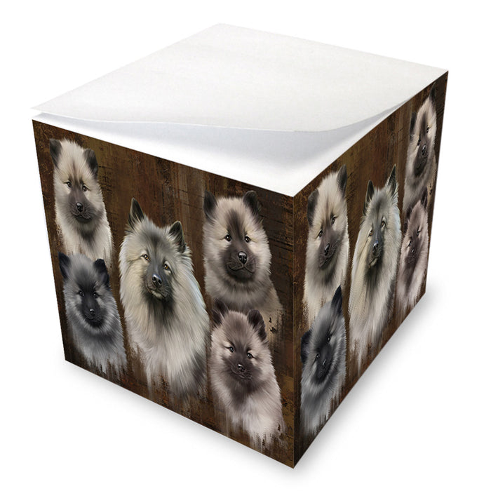 Rustic 5 Keeshond Dog Note Cube NOC55784