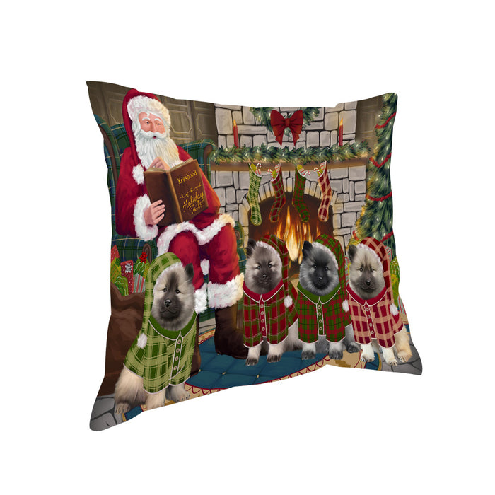 Christmas Cozy Holiday Tails Keeshonds Dog Pillow PIL69460