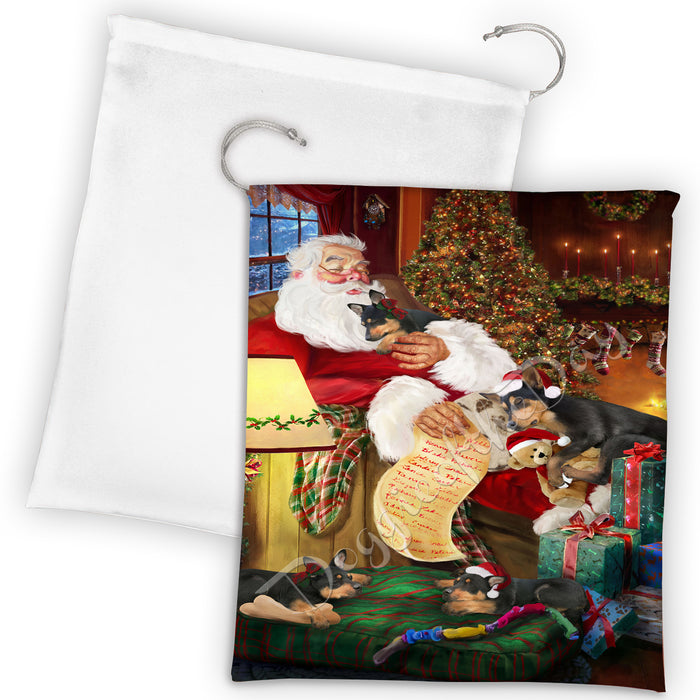 Santa Sleeping with Labrador Retriever Dogs Drawstring Laundry or Gift Bag LGB48823
