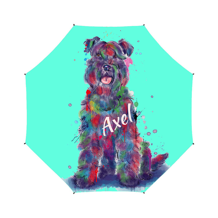 Custom Pet Name Personalized Watercolor Kerry Blue Terrier DogSemi-Automatic Foldable Umbrella