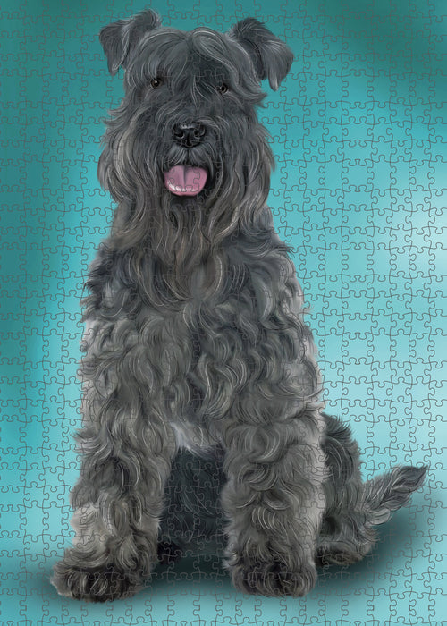 Kerry Blue Terrier Dog Portrait Jigsaw Puzzle for Adults Animal Interlocking Puzzle Game Unique Gift for Dog Lover's with Metal Tin Box