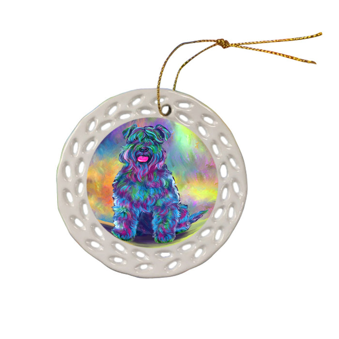Paradise Wave Kerry Blue Terrier Dog Doily Ornament DPOR58396