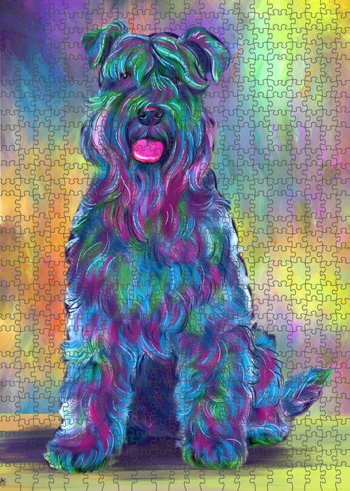 Paradise Wave Kerry Blue Terrier Dog Portrait Jigsaw Puzzle for Adults Animal Interlocking Puzzle Game Unique Gift for Dog Lover's with Metal Tin Box