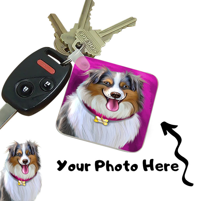 Add Your PERSONALIZED PET Painting Portrait Photo on Key Ring