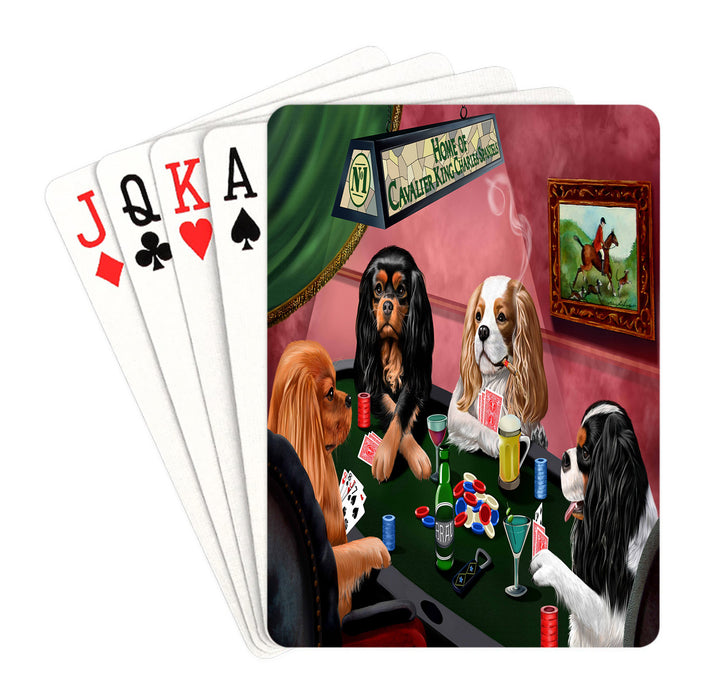 Home of King Charles Cavalier Dogs Playing Poker Playing Card Decks
