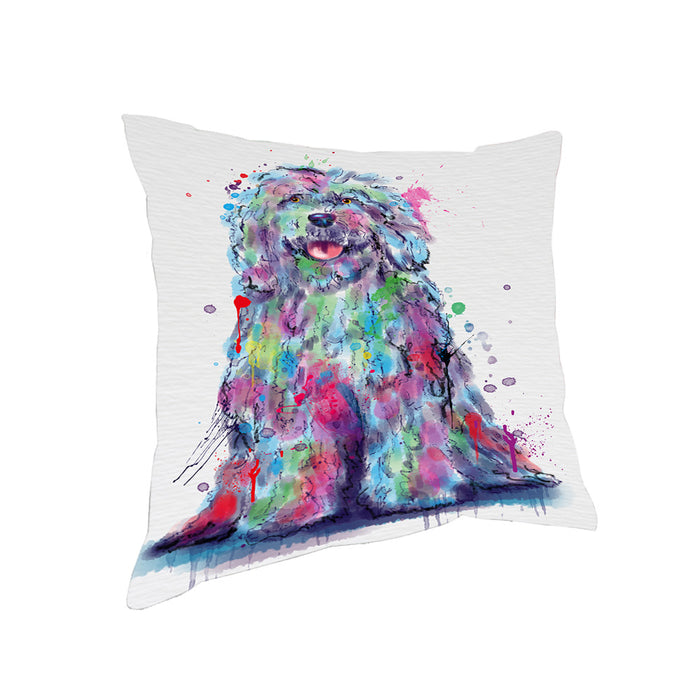 Watercolor Komondor Dog Pillow with Top Quality High-Resolution Images - Ultra Soft Pet Pillows for Sleeping - Reversible & Comfort - Ideal Gift for Dog Lover - Cushion for Sofa Couch Bed - 100% Polyester