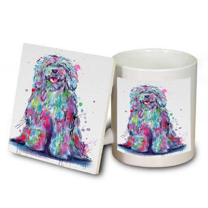 Watercolor Komondor Dog Mug and Coaster Set MUC57546