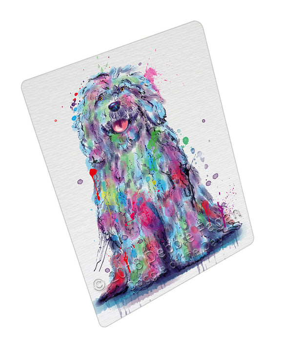 Watercolor Komondor Dog Cutting Board - For Kitchen - Scratch & Stain Resistant - Designed To Stay In Place - Easy To Clean By Hand - Perfect for Chopping Meats, Vegetables