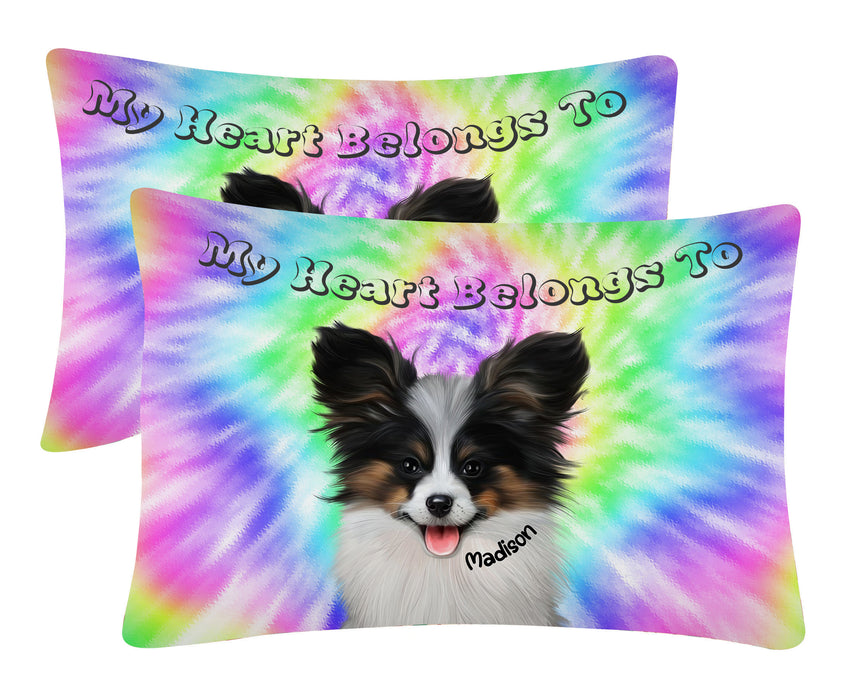 Personalized  Pillow Case Custom Rainbow Tie Dye Add Your Photo Here PET Dog Cat Photos