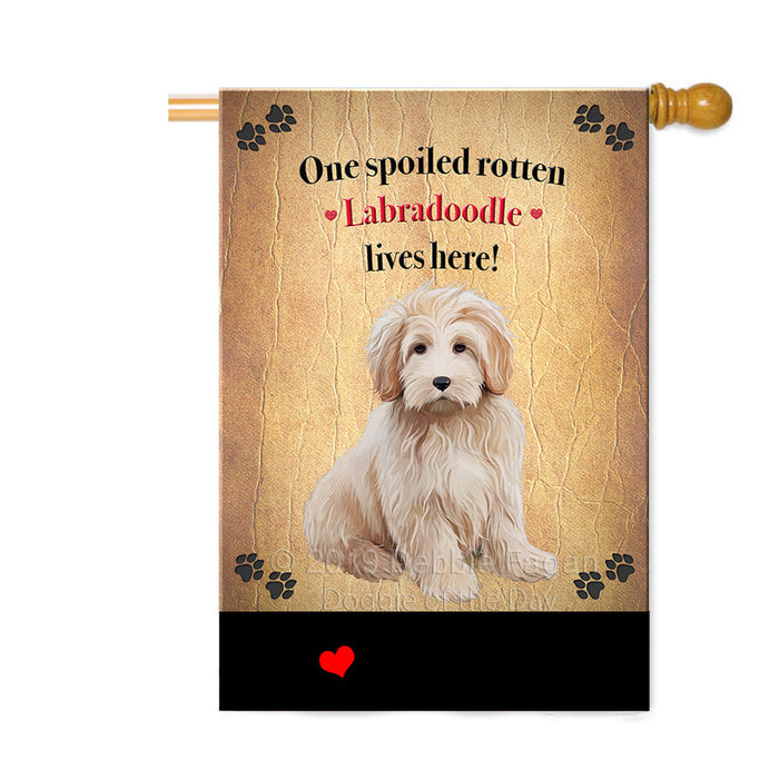 Personalized Spoiled Rotten Labradoodle Dog Custom House Flag FLG-DOTD-A63258