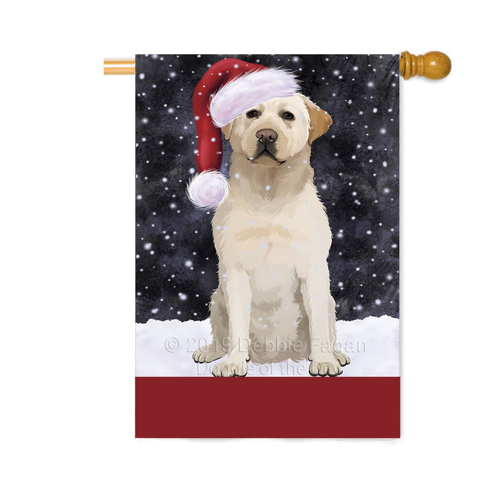 Personalized Let It Snow Happy Holidays Labrador Dog Custom House Flag FLG-DOTD-A62423