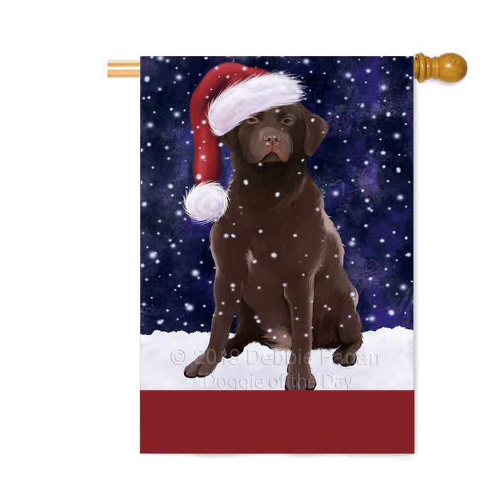 Personalized Let It Snow Happy Holidays Labrador Dog Custom House Flag FLG-DOTD-A62424