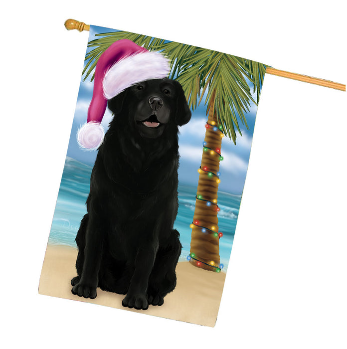 Christmas Summertime Beach Labrador Dog House Flag Outdoor Decorative Double Sided Pet Portrait Weather Resistant Premium Quality Animal Printed Home Decorative Flags 100% Polyester FLG68753