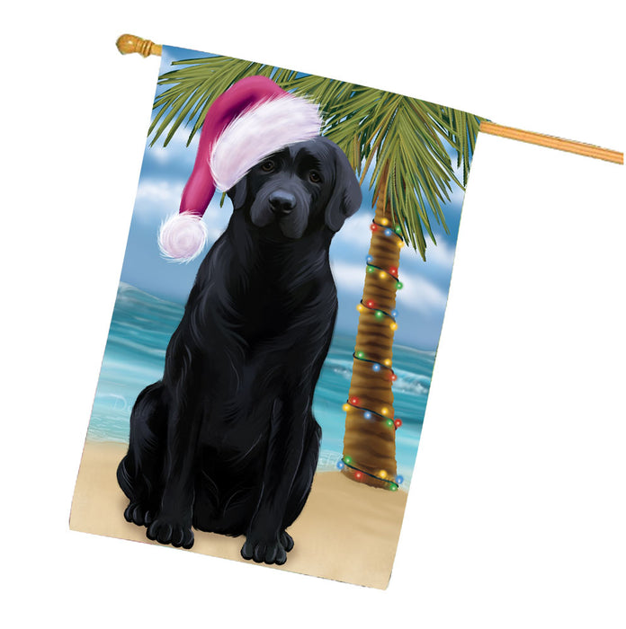 Christmas Summertime Beach Labrador Dog House Flag Outdoor Decorative Double Sided Pet Portrait Weather Resistant Premium Quality Animal Printed Home Decorative Flags 100% Polyester FLG68754