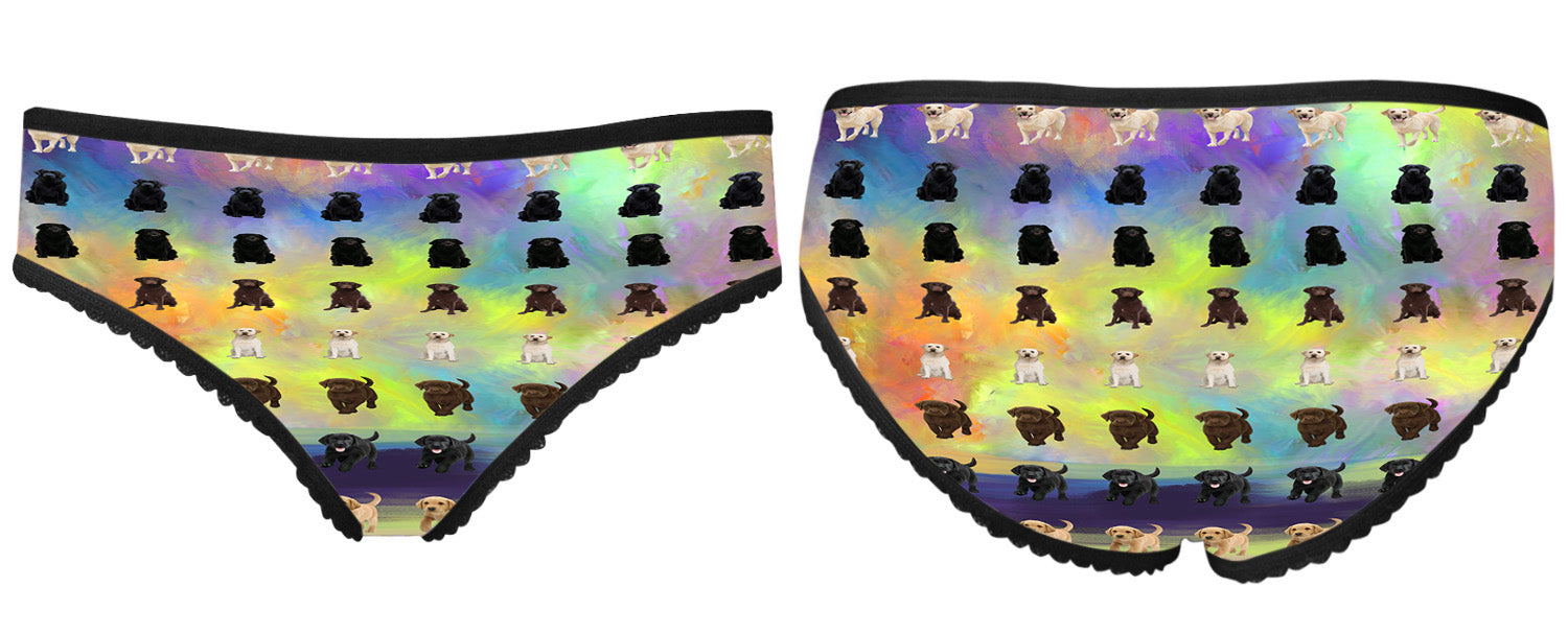 Paradise Wave Labrador Dogs All Over Print High-cut Women's Brief