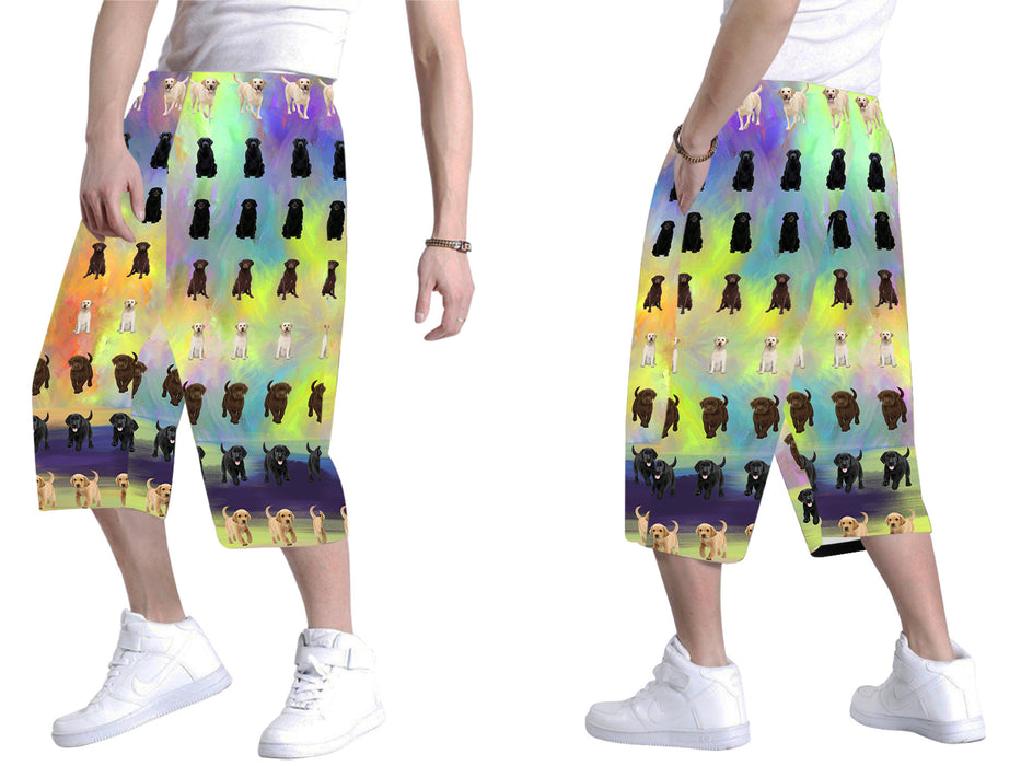 Paradise Wave Labrador Dogs All Over Print Men's Baggy Shorts