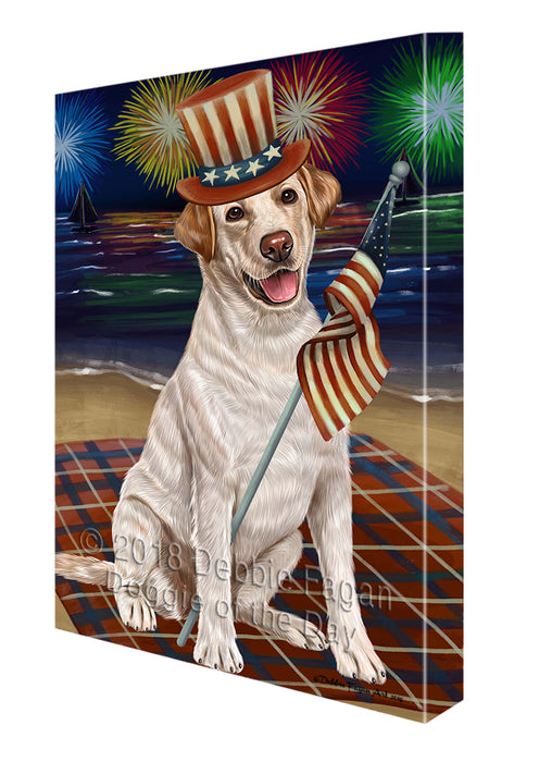 4th of July Independence Day Firework Labrador Retrievers Dog Canvas Wall Art CVS55956