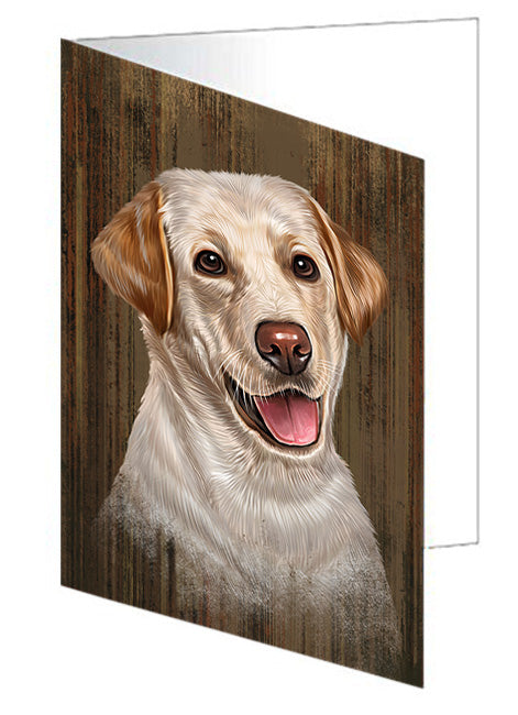 Rustic Labrador Retriever Dog Handmade Artwork Assorted Pets Greeting Cards and Note Cards with Envelopes for All Occasions and Holiday Seasons GCD55328