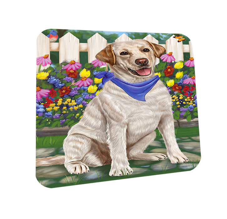 Spring Floral Labrador Retriever Dog Coasters Set of 4 CST49858