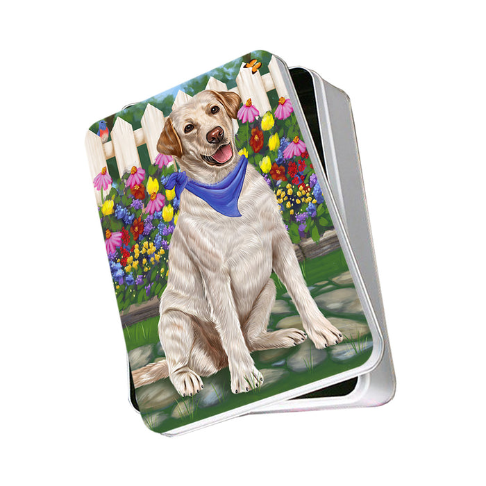 Spring Floral Labrador Retriever Dog Photo Storage Tin PITN49899