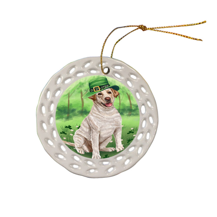 St. Patricks Day Irish Portrait Labrador Retriever Dog Ceramic Doily Ornament DPOR48823