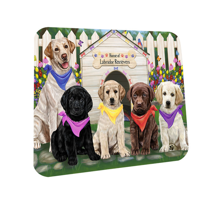 Spring Dog House Labrador Retrievers Dog Coasters Set of 4 CST49859