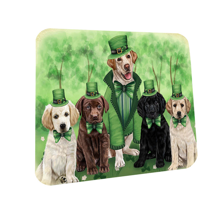 St. Patricks Day Irish Family Portrait Labrador Retrievers Dog Coasters Set of 4 CST48783