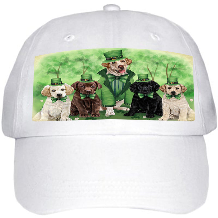 St. Patricks Day Irish Family Portrait Labrador Retrievers Dog Ball Hat Cap HAT50205