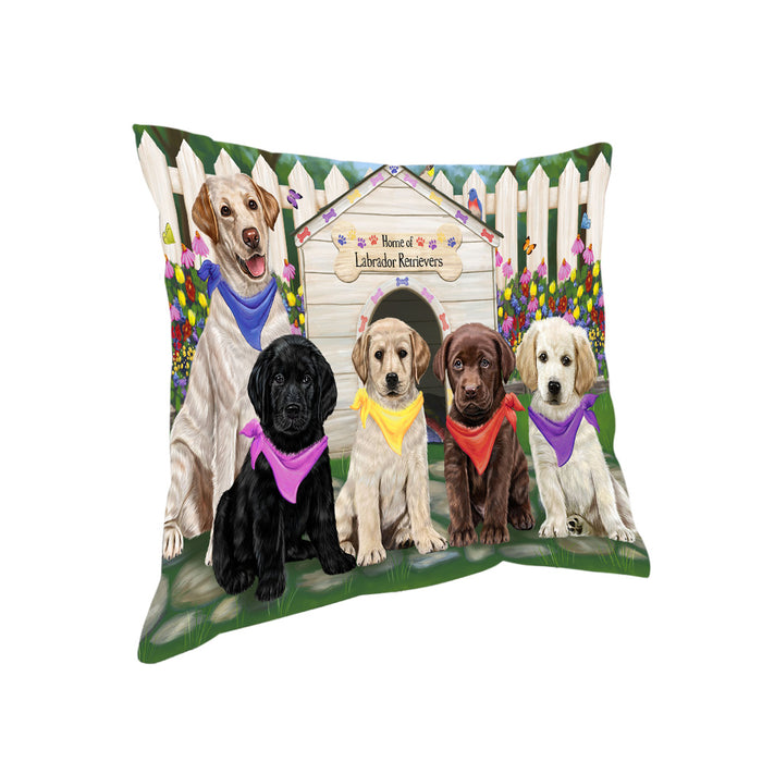 Spring Dog House Labrador Retrievers Dog Pillow PIL55456