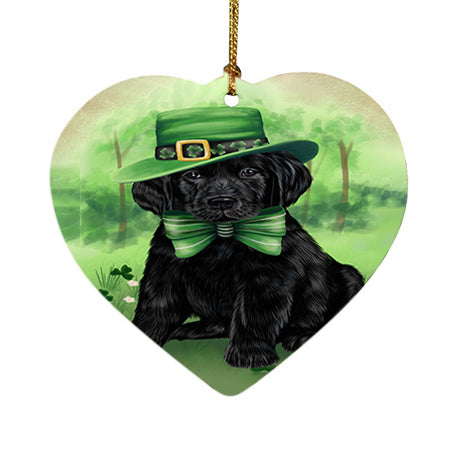 St. Patricks Day Irish Portrait Labrador Retriever Dog Heart Christmas Ornament HPOR48825