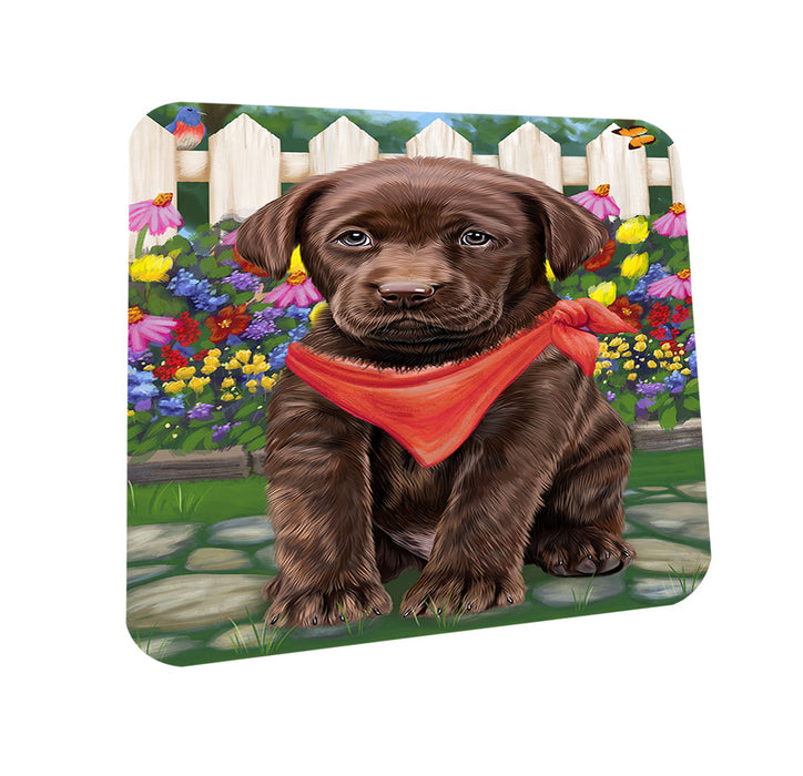 Spring Floral Labrador Retriever Dog Coasters Set of 4 CST49860