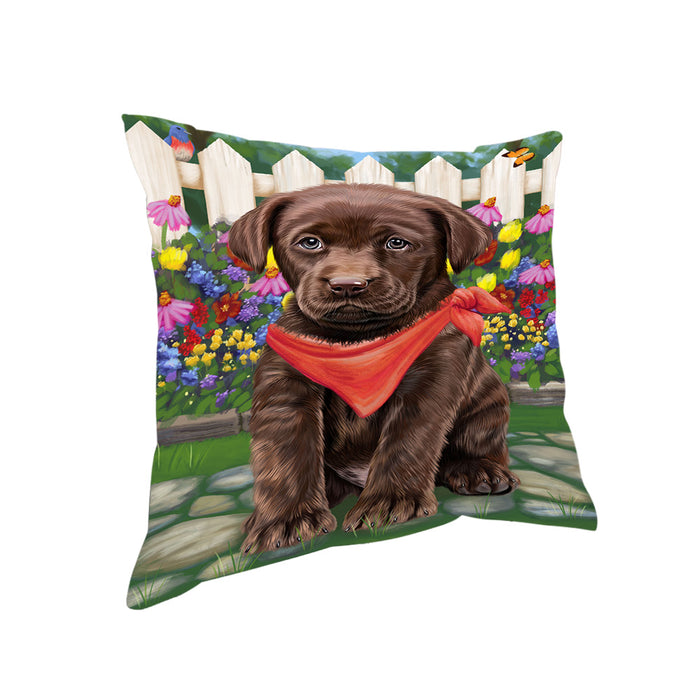 Spring Floral Labrador Retriever Dog Pillow PIL55460