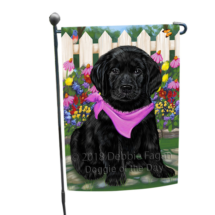 Spring Floral Labrador Retriever Dog Garden Flag GFLG49731
