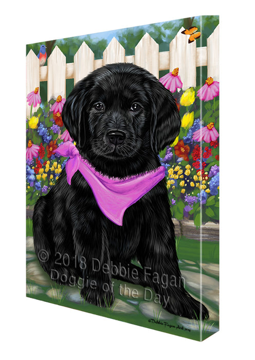 Spring Floral Labrador Retriever Dog Canvas Wall Art CVS64870