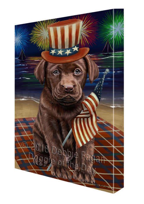 4th of July Independence Day Firework Labrador Retriever Dog Canvas Wall Art CVS55974