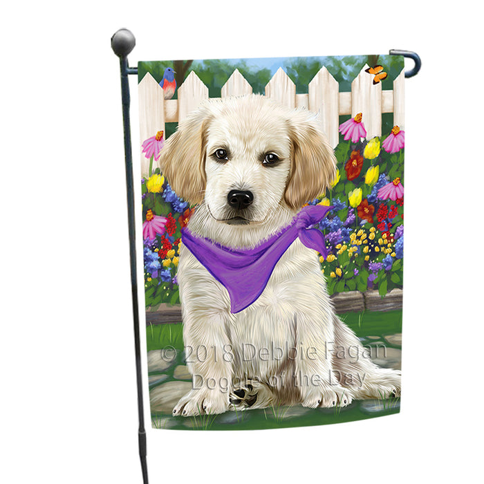 Spring Floral Labrador Retriever Dog Garden Flag GFLG49732