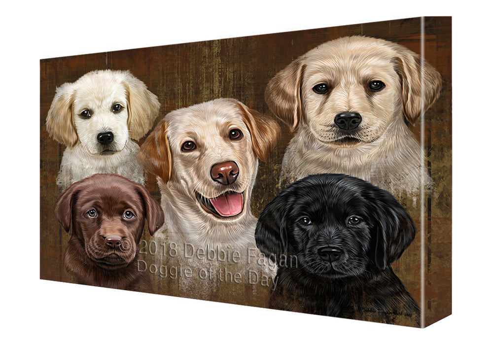 Rustic 5 Labrador Retrievers Dog Canvas Wall Art CVS50286