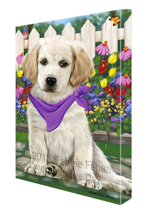 Spring Floral Labrador Retriever Dog Canvas Wall Art CVS64879