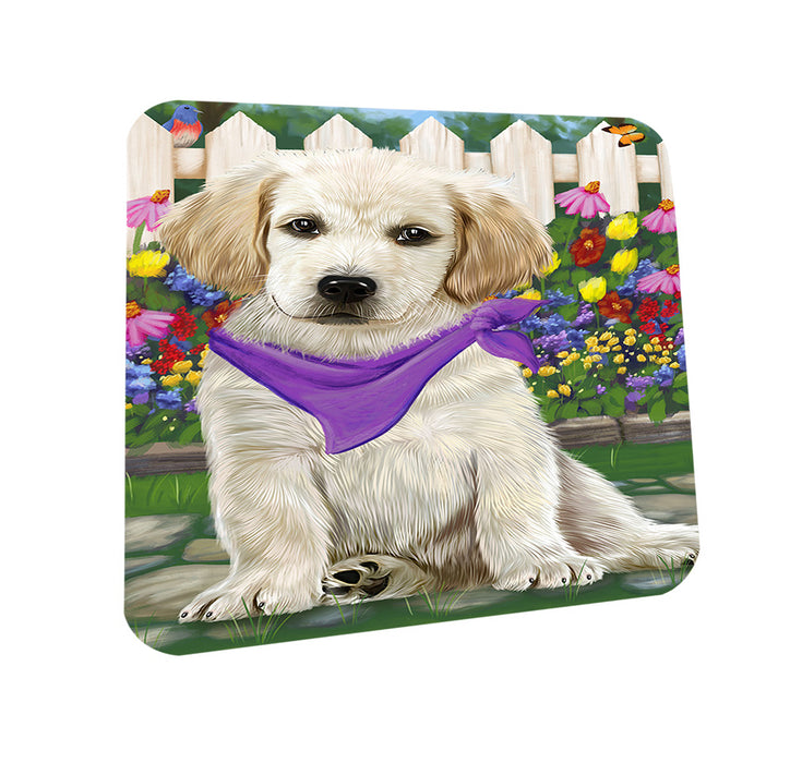 Spring Floral Labrador Retriever Dog Coasters Set of 4 CST49862
